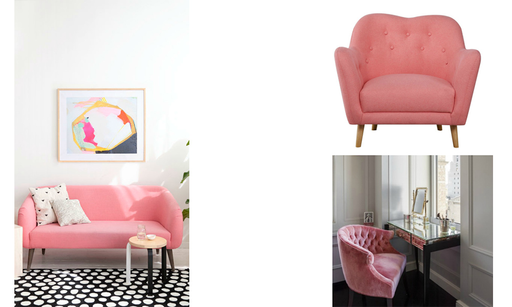 Sillón rosa para crear tu propio tocador Sillón rosa para crear tu propio tocador