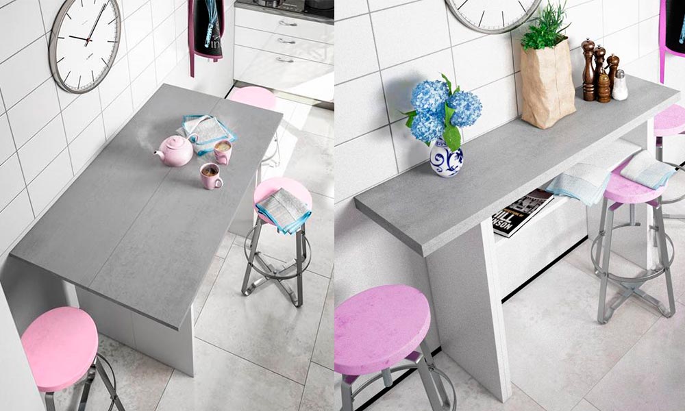 Una mesa extensible en la cocina es una gran solución para pisos pequeños soluciones para pisos pequeños