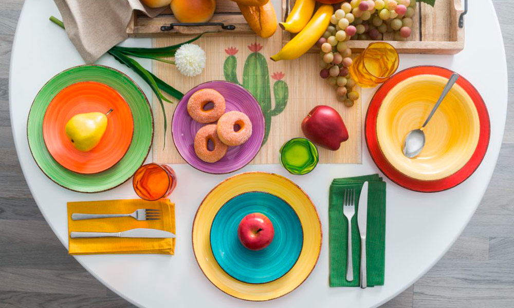 Vajilla 18 piezas COLORS Conforama adornos mesas de comedor - Vajilla 18 piezas COLORS Conforama