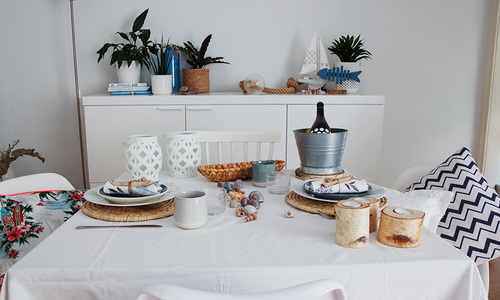 Cómo conseguir toques marineros en la mesa de comedor motivos marineros