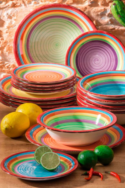 Vajilla 18 piezas COLORS tonalidades vivas recetas faciles