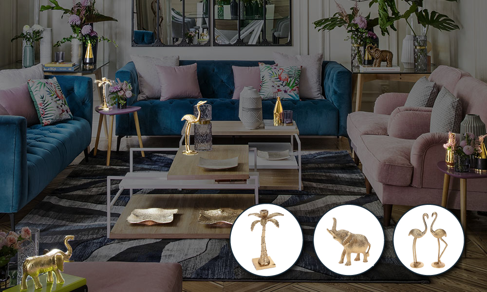 Toques dorados en la decoración Conforama 