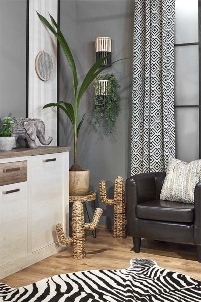 Alfombra CEBRA y figura decorativa CACTUS para trasladarte a ambientes lejanos