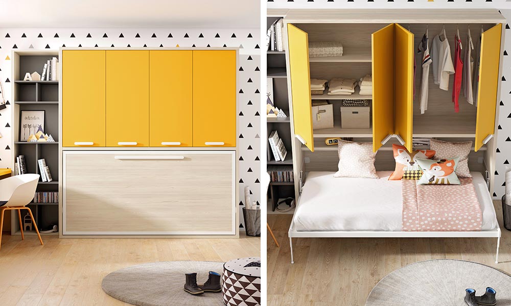 Un mueble abatible es la opción perfecta para espacios mini decoracion apartamento playa