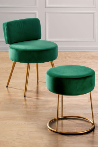 Taburete decorativo VELVET verde musgo