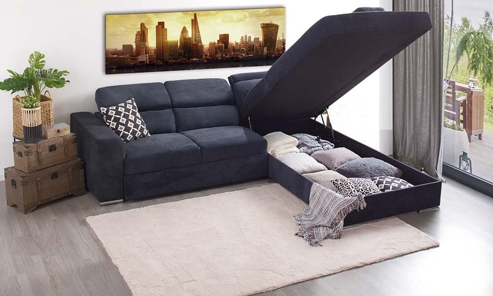 Rinconera con cama CUBIC y arcón de almacenaje salones con chaise longue