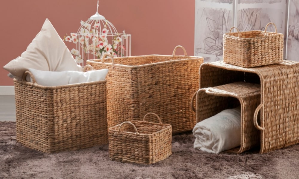 Cesta de mimbre FIFI XXL wabi sabi decoracion