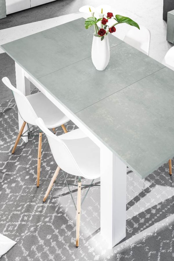 Mesa de comedor LINE extensible mobiliario blanco salones
