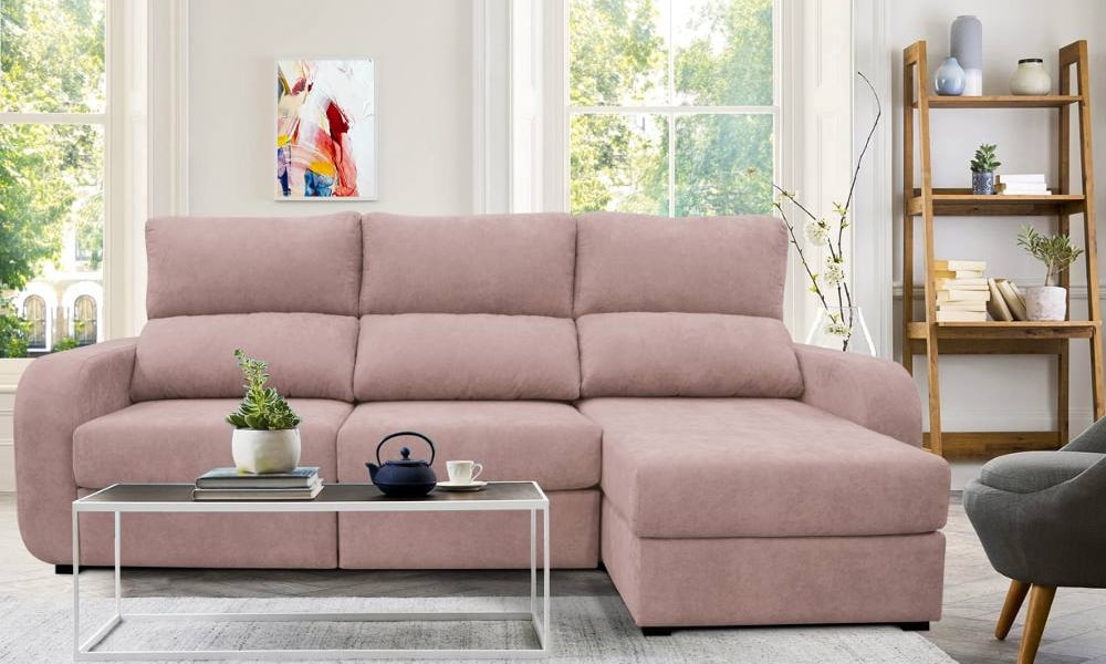 Chaise longe APRIL convertible en cama, asientos deslizantes y almacenaje muebles de salón de diseño