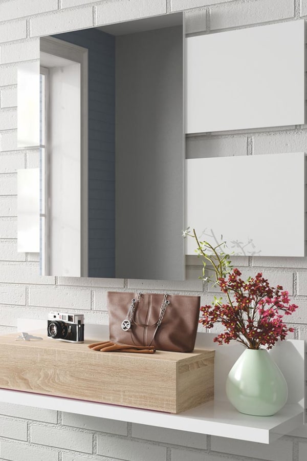 TEKKAN con espejo y 1 cajón wabi sabi decoracion