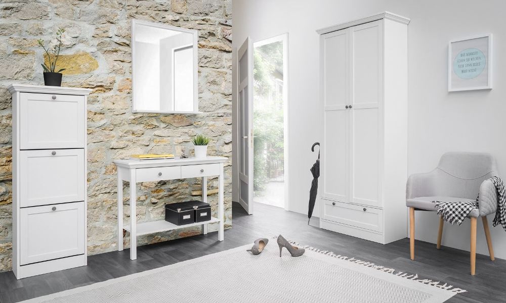 Mueble recibidor LAU con 2 prácticos cajones decoracion con espejos