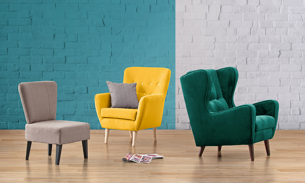 Unos sillones de colores pueden ser el elemento que rompa y le aporte ese toque atrevido al ambiente color block