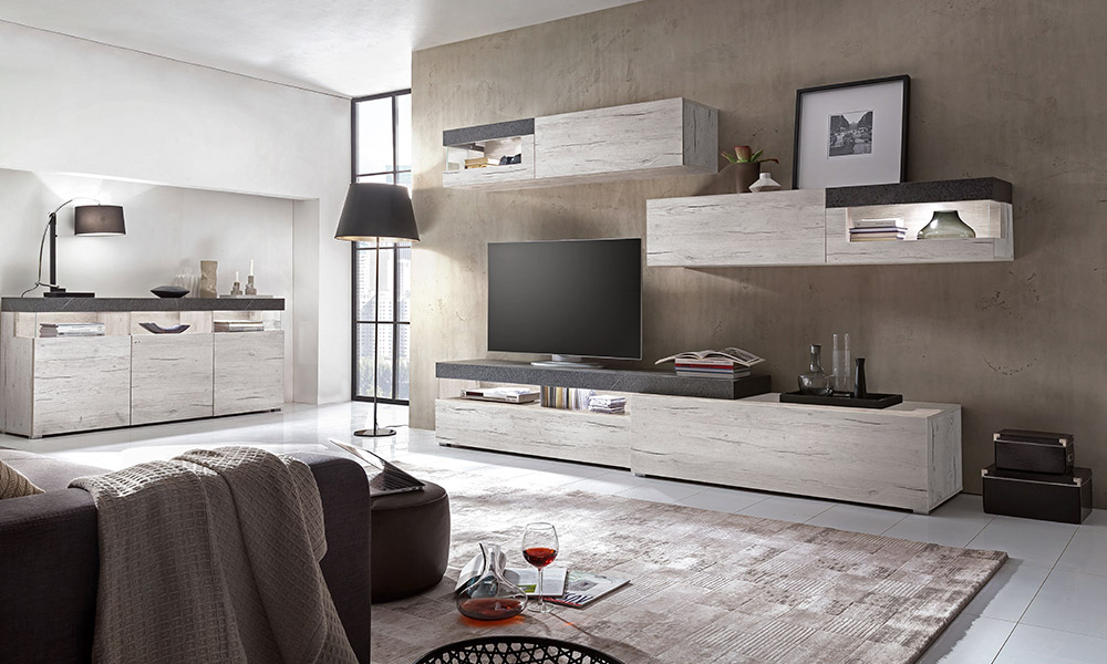 Las líneas rectas del salón VETTERA resultan ideales para distribuir un salón rectangular como distribuir un salon