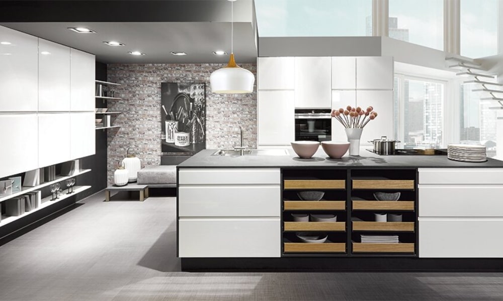 Cocinas - Conforama iluminación cocina moderna con isla