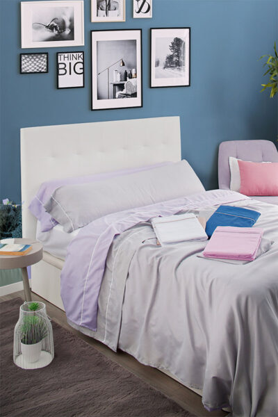 Si, en cambio, prefieres un juego de sábanas, el modelo OREGON, 100% algodón y disponible en varios colores, será tu solución decoración loft