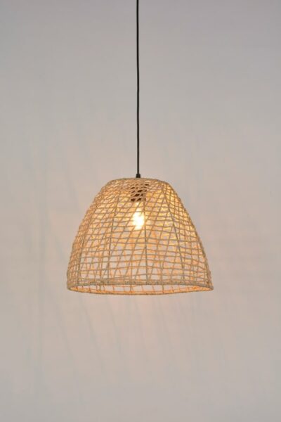 lampara de techo con pantalla de cuerda natural dormitorios estilo hamptons