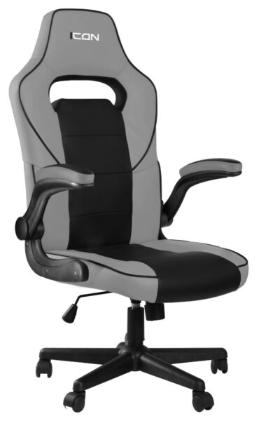 silla gaming gris y negra de marca ICON 
