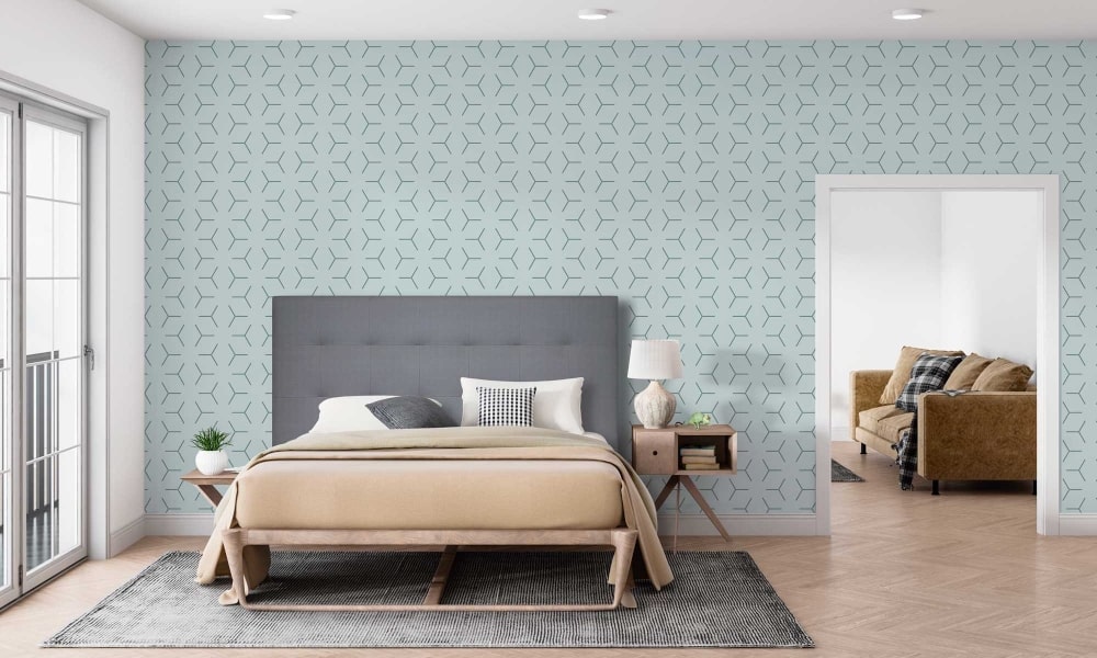 dormitorio diáfano de estilo vintage decorado con cabecero gris oscuro decoracion muebles oscuros