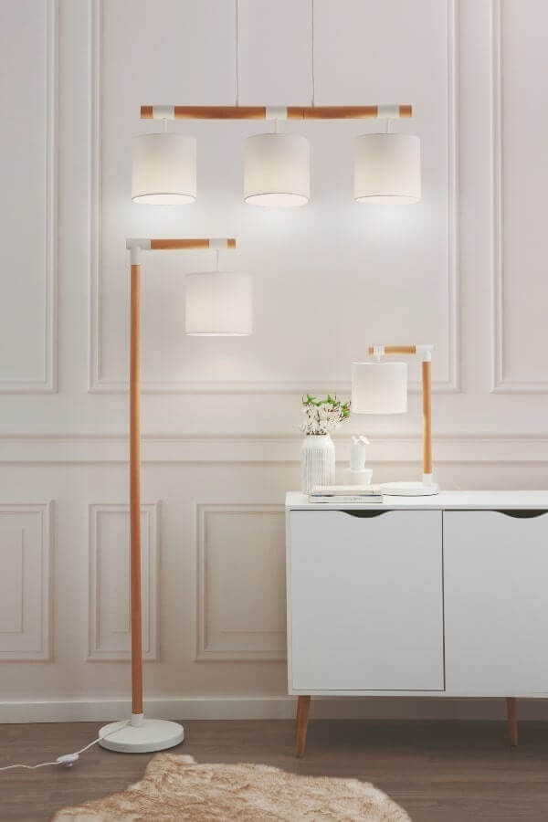 decoracion blanco y madera natural 