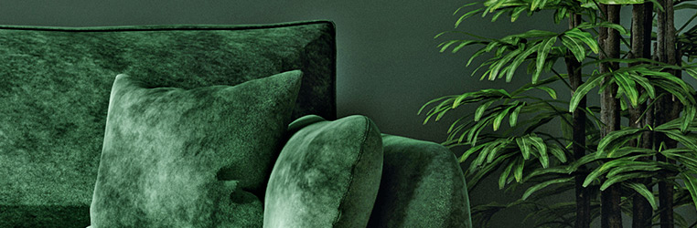 ¿Cómo combinar un sofá verde? 3 tips que te encantarán