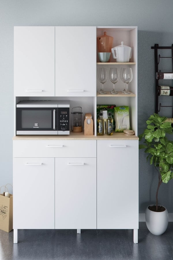 buffet blanco que podría usarse como mobiliario para cocina verde mint cocina verde mint