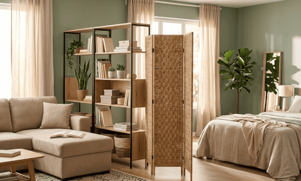 Ideas baratas para separar espacios interiores con biombos y estanterías